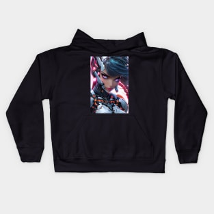 Anime cyborg girl Kids Hoodie